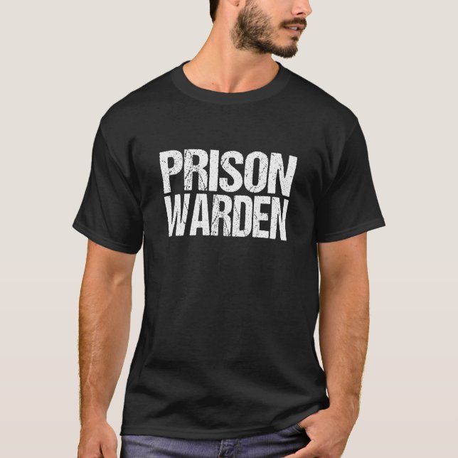 Prison Warden Police Officer Guard Lazy Halloween T-Shirt (Front)
