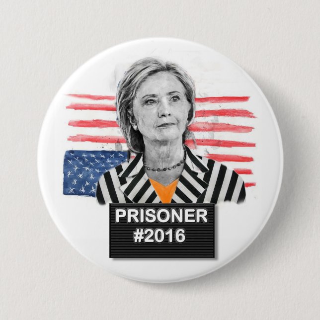 Prisoner #2016 7.5 cm round badge (Front)