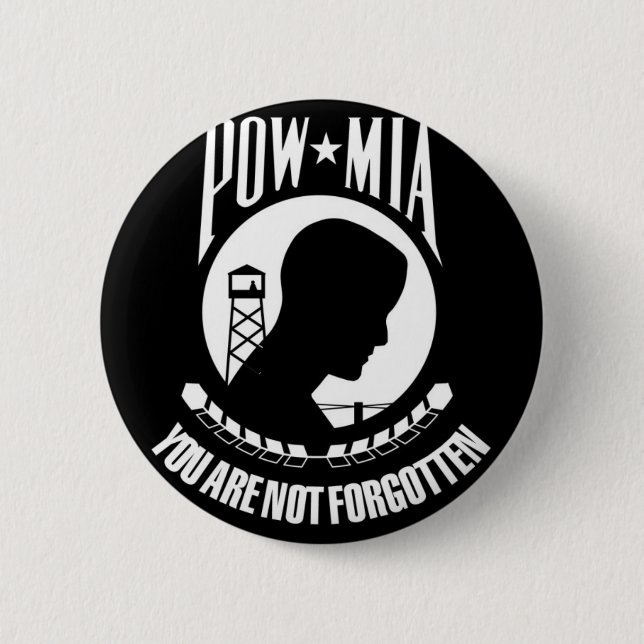 Prisoner of War - Missing in Action 6 Cm Round Badge (Front)