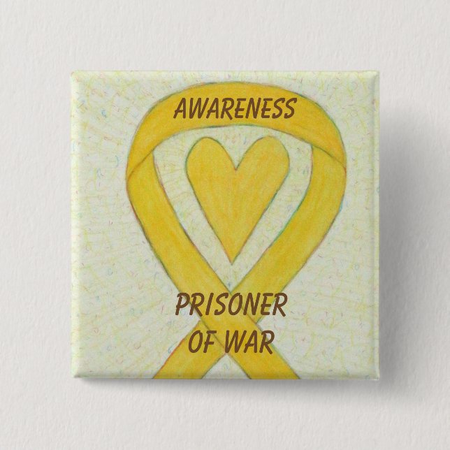 Prisoner of War (POW) Awareness Heart Ribbon Pin (Front)