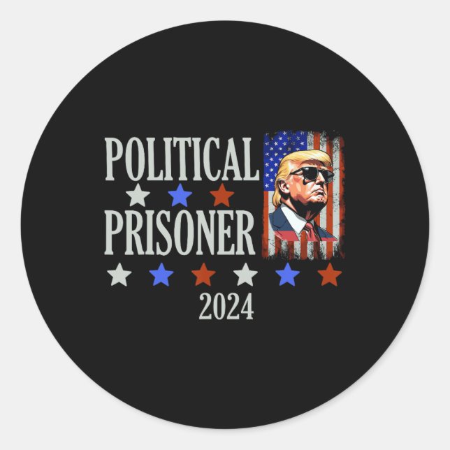Prisoner Trump 2024  Classic Round Sticker (Front)