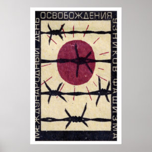 Prisoners of Fascism Matchbox Art Print, Russian Poster