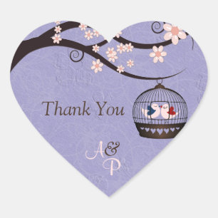 Prisoners of Love Violet Thank You Wedding Sticker