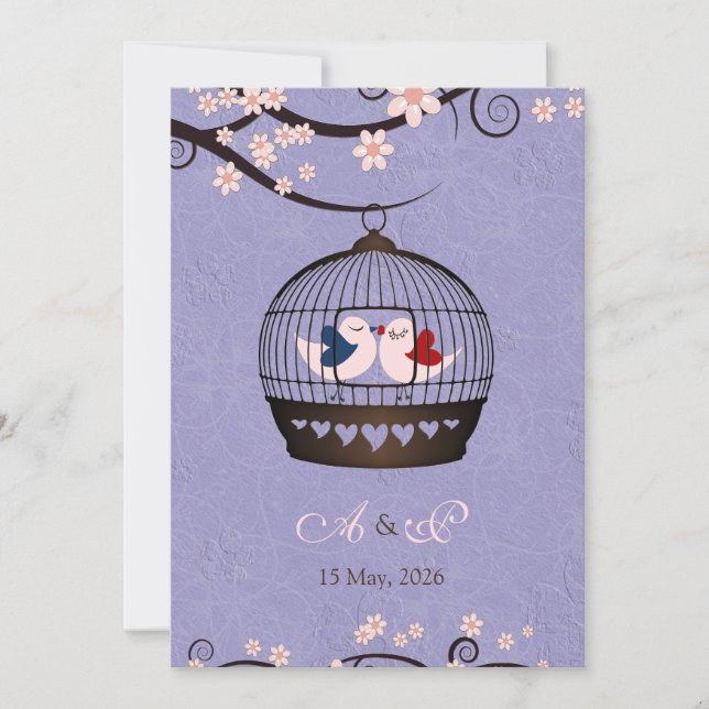 Prisoners of Love Violet Wedding Invite (Front)