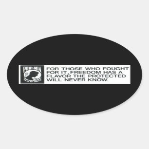 Prisoners Of War, Missing in Action Oval Sticker