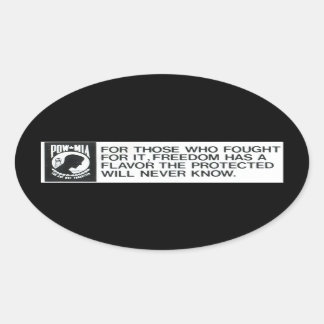 Prisoners Of War, Missing in Action Oval Sticker