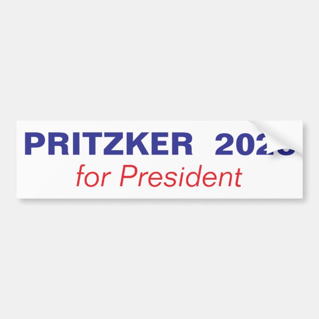 Pritzker 2028 for President Bumper Sticker (Front)