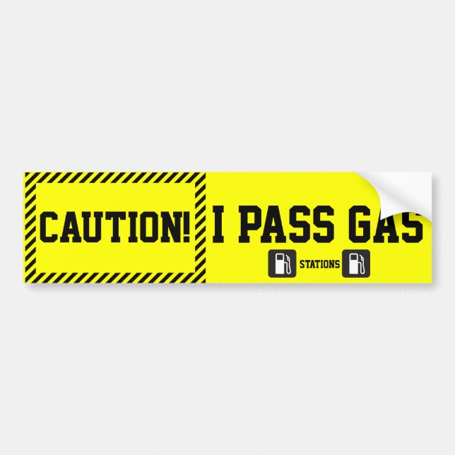Prius Bumper Sticker Pas Gas Stations (Front)