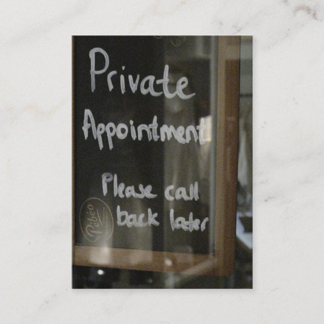 private appointment (Front)