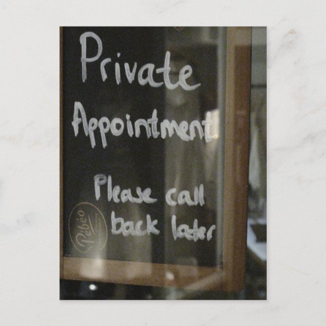 private appointment postcard (Front)