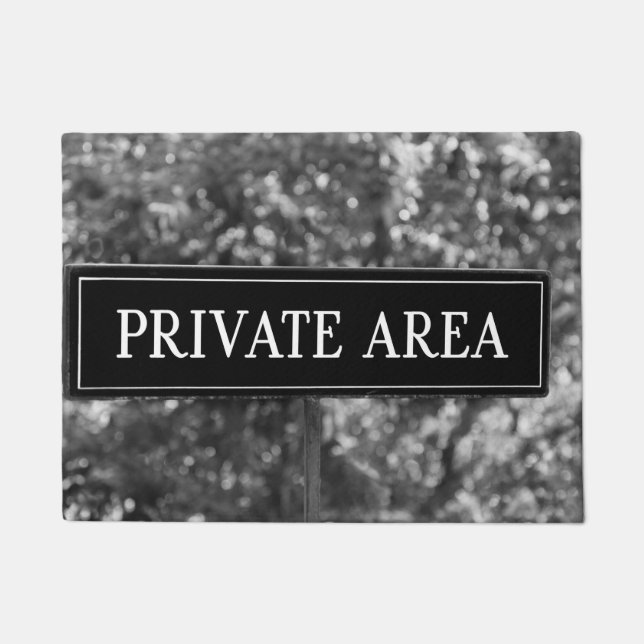 PRIVATE AREA Sign Doormat (Front)