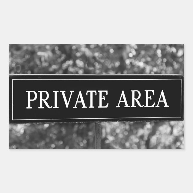 PRIVATE AREA Sign  Rectangular Sticker (Front)