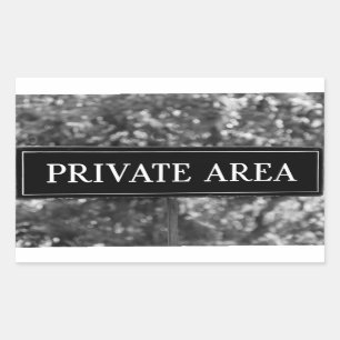 PRIVATE AREA Sign  Rectangular Sticker