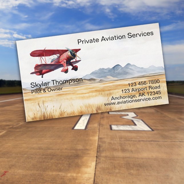 Private Aviation Services Business Card (Creator Uploaded)