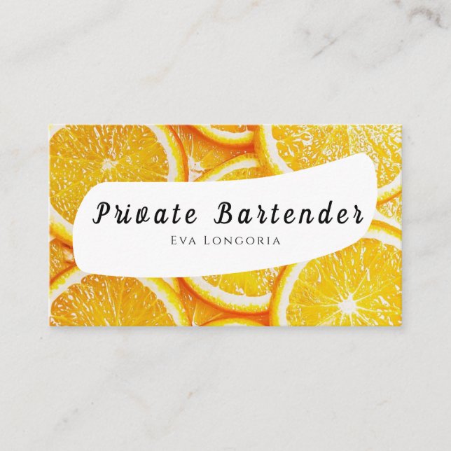 Private Bartender Business Card (Front)