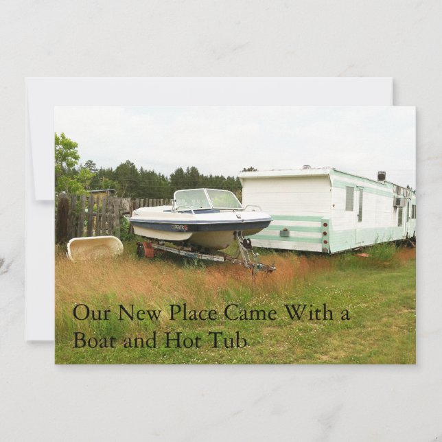 Private Change of Address Card: Boat and Hot Tub Announcement (Front)