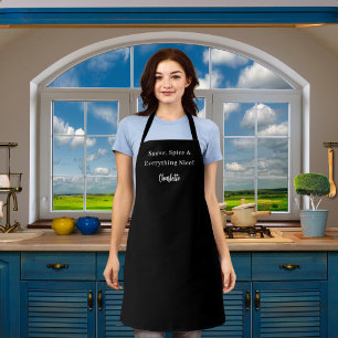 Private chef black white script slogan apron