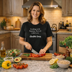 Private chef black white script slogan T-Shirt