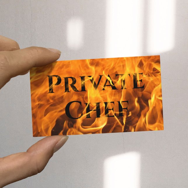 Private Chef Professional Fire Typography Business Card (Creator Uploaded)