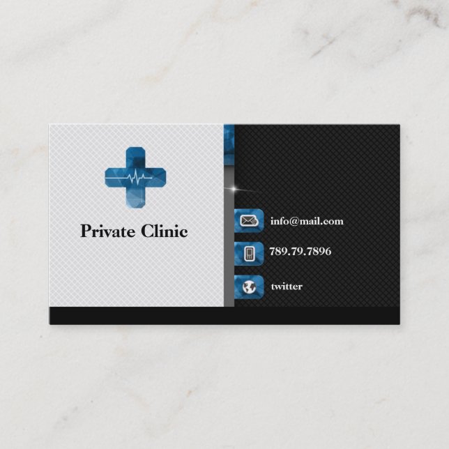 Private Clinic Doctor Medical Medicine First Aid Business Card (Front)
