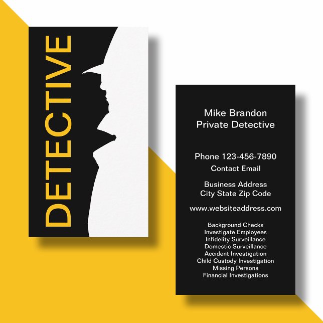 Private Detective Investigator Business Card (Creator Uploaded)