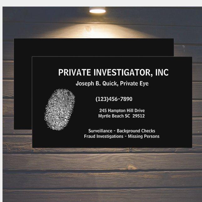 Private  Detective Investigator Business Cards (Creator Uploaded)