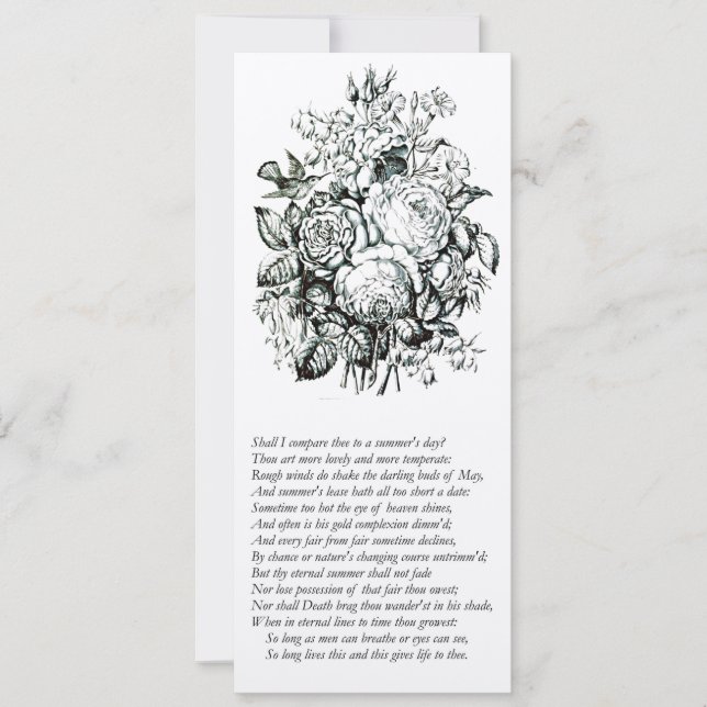 Private (Direct Link Only) Shakespeare Sonnet # 18 Invitation (Front)