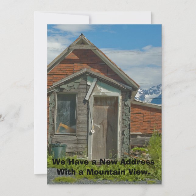 Private Funny Address Change Card: Mountain View Announcement (Front)