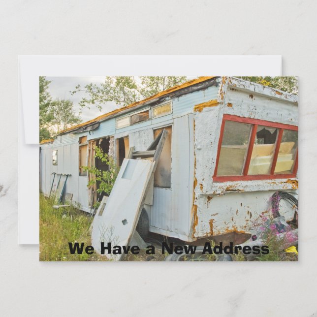 Private Funny Change of Address Card: Trailer Home Announcement (Front)