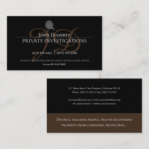 Private Investigations Detective Professional Business Card