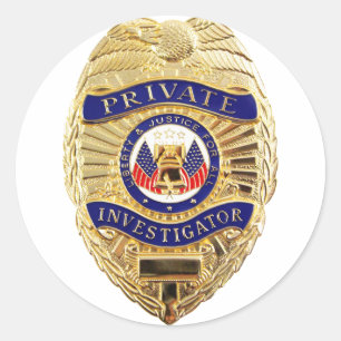 Private Investigator Badge Classic Round Sticker