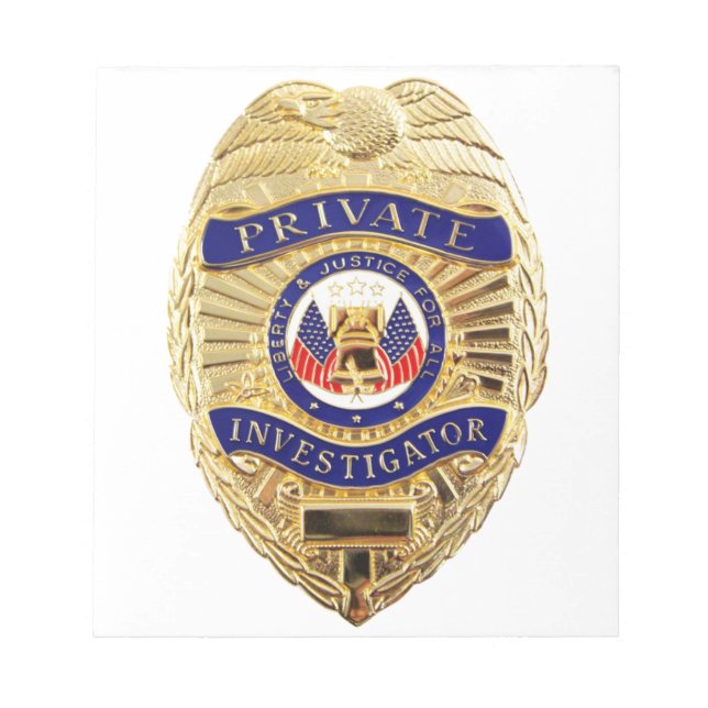 Private Investigator Badge Notepad (Front)