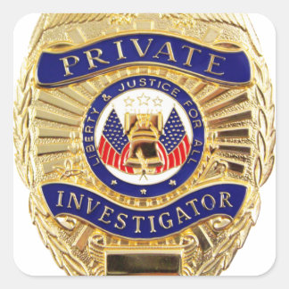 Private Investigator Badge Square Sticker