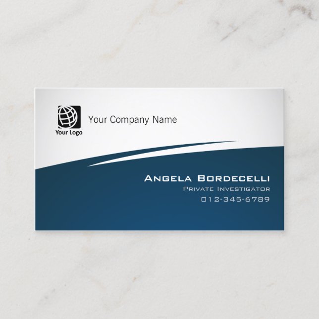 Private Investigator Business Card Simple Zig Zag (Front)