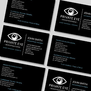 Private Investigator Business Card Sleuth Detect