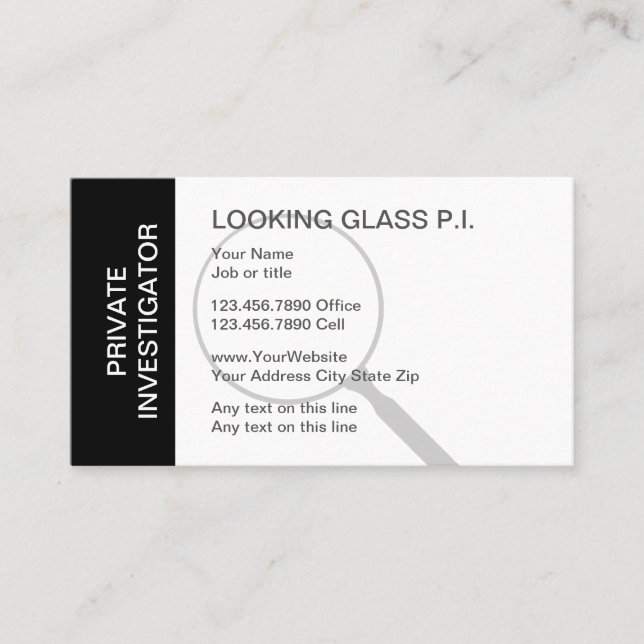 Private Investigator Business Cards (Front)