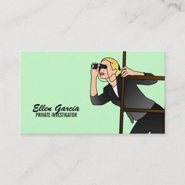 Private Investigator Business Cards- Blonde Card (Front)