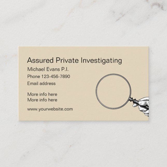 Private Investigator Design Business Card (Front)