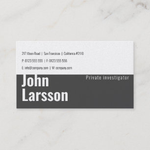 Private Investigator   Detective Business Card