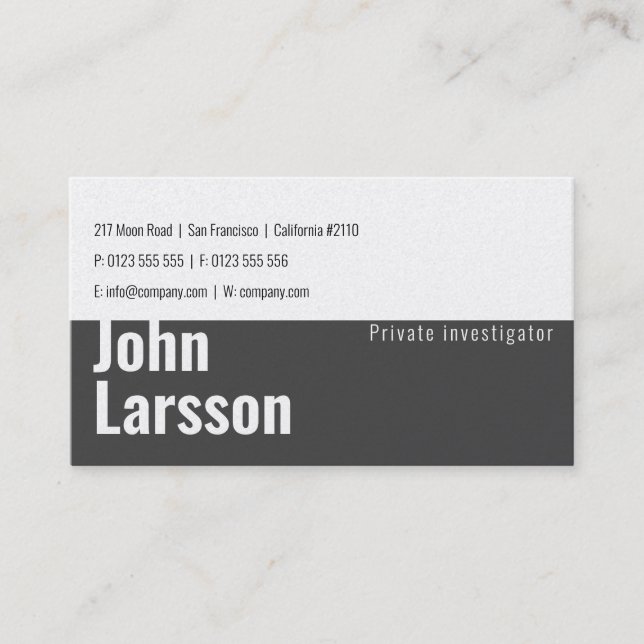 Private Investigator | Detective Business Card (Front)