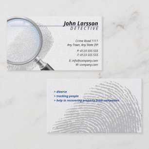 Private Investigator   Detective Business Card