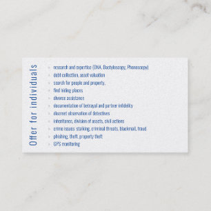 Private Investigator   Detective Deep Blue Business Card