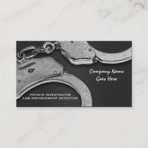 Private Investigator law detective enforcement Business Card