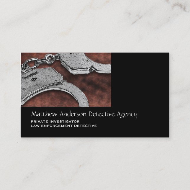 Private Investigator law enforcement brown black Business Card (Front)