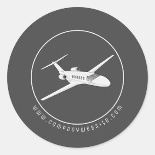 Private Jet Aircraft Classic Round Sticker