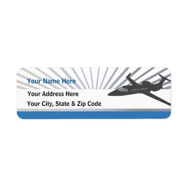 Private Jet Aircraft Return Address Label (Front)