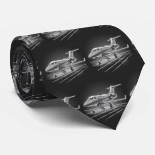 Private Jet Airplane print Tie