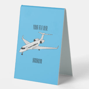 Private jet cartoon illustration