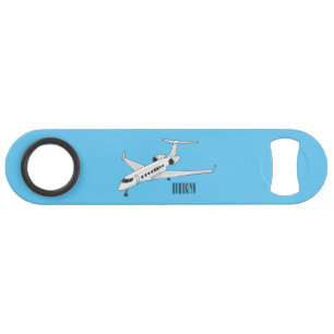 Private jet cartoon illustration