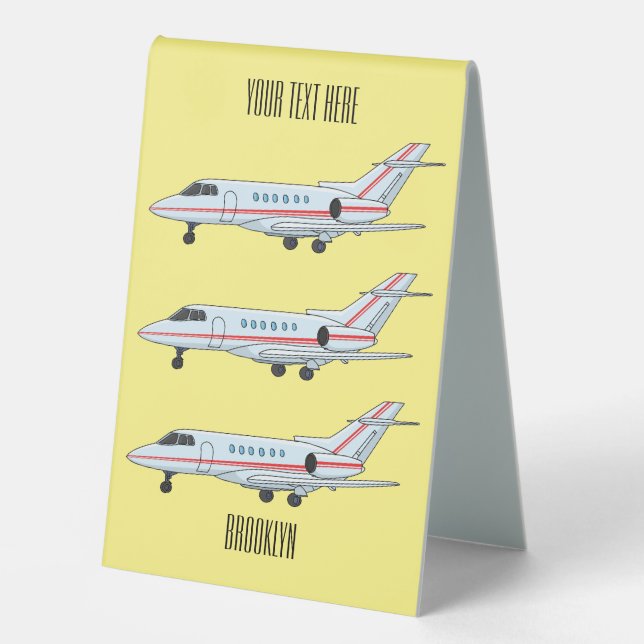 Private jet cartoon illustration (Front)